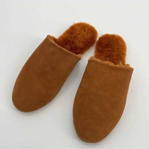 New TKEES Ines Shearling Slide On Mule Sandal Fur Size 7 Flat Loafers - Picture 10 of 14